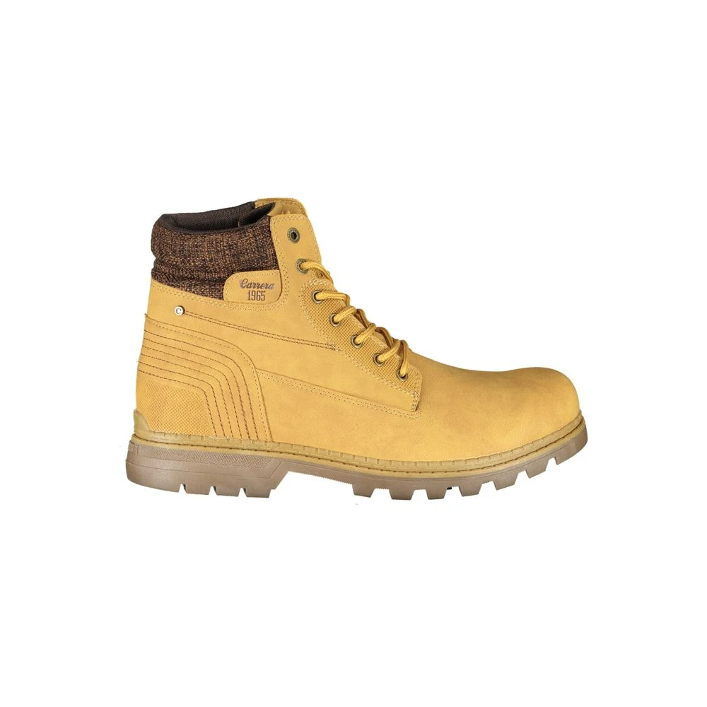 Carrera Men's Yellow Lace-Up Boots With Contrast Detail