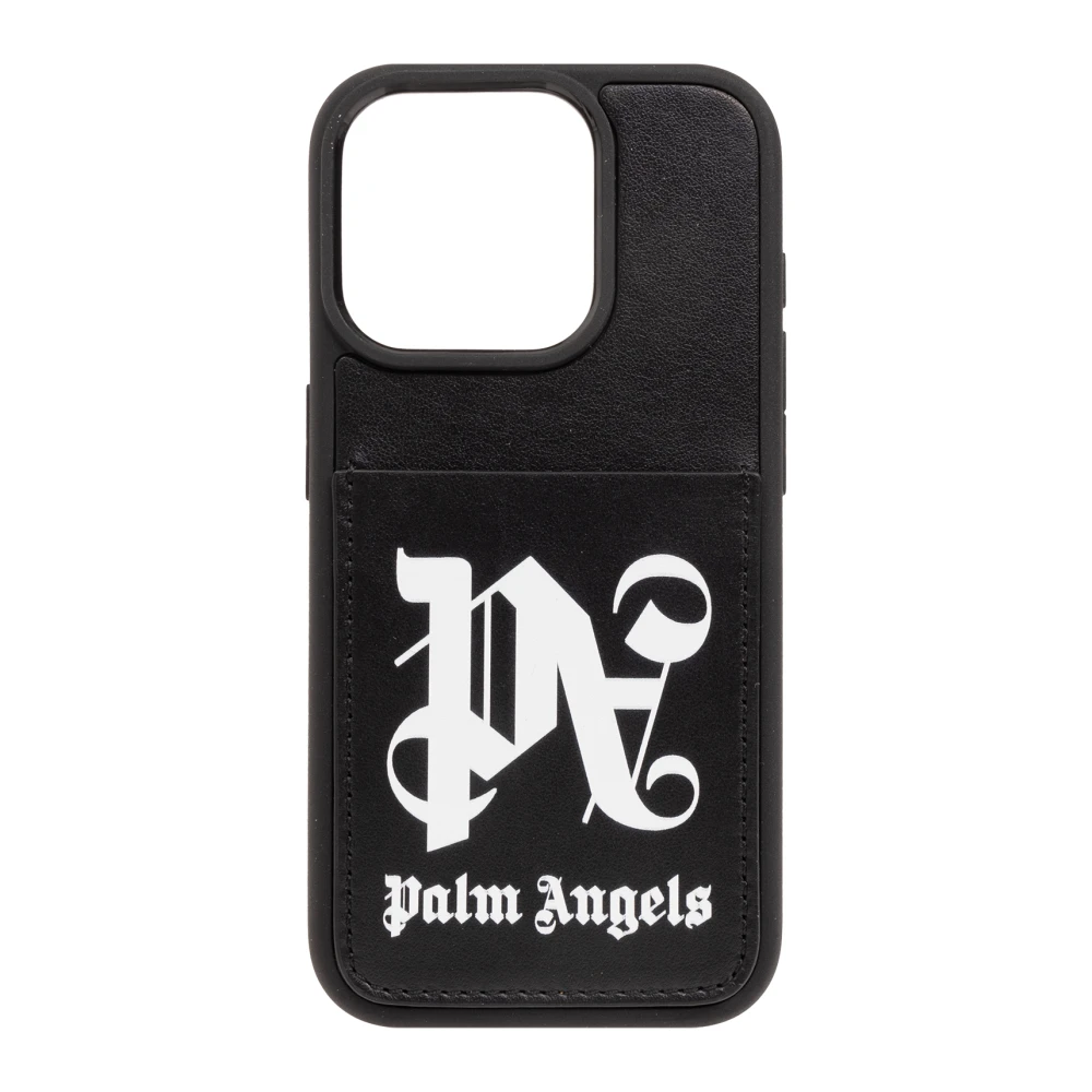 Palm Angels iPhone 15 Pro hoesje met monogram Zwart