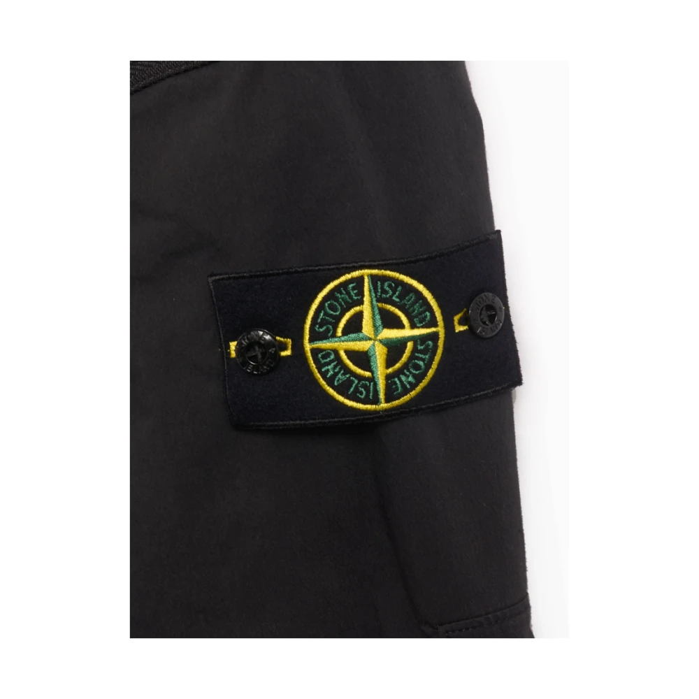 Stone Island Zwarte Cargo Joggingbroek met Zakken Black Heren