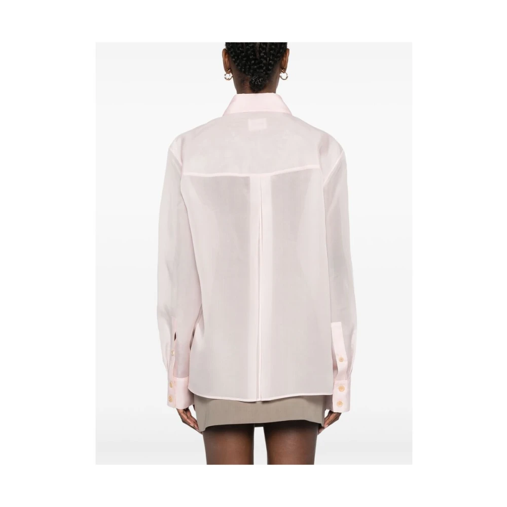 Khaite Roze Blouse met Knoopsluiting en Zak Pink Dames