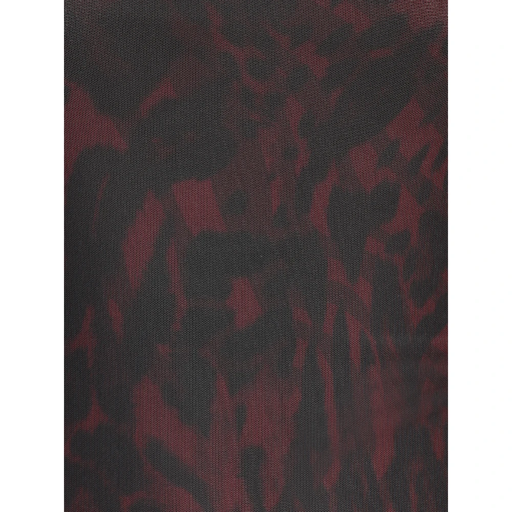 Ganni Bruine Dierenprint Mesh Top Brown Dames