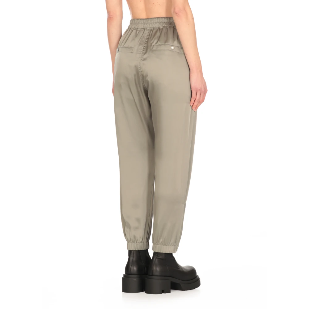 Rick Owens Groene Viscose Blend Elastische Taille Broek Green Dames