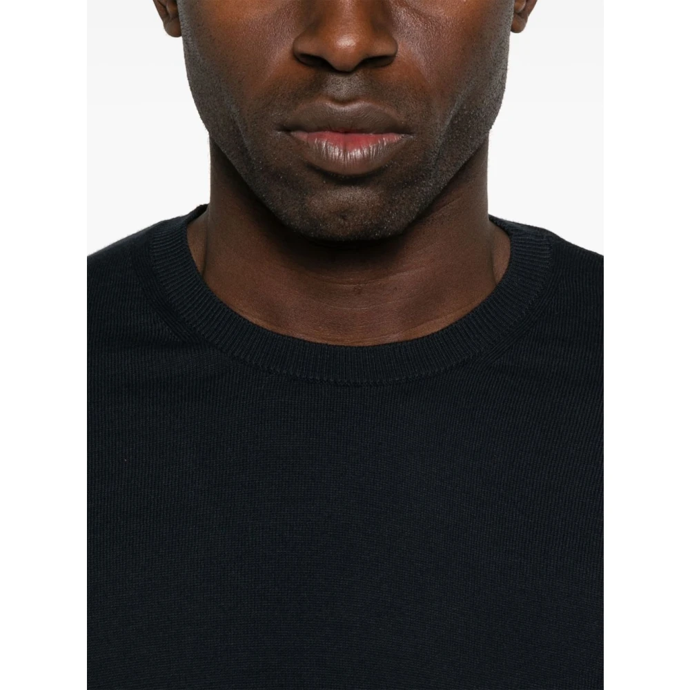 Daniele Fiesoli Navy Blue Crew Neck Sweater Blue Heren