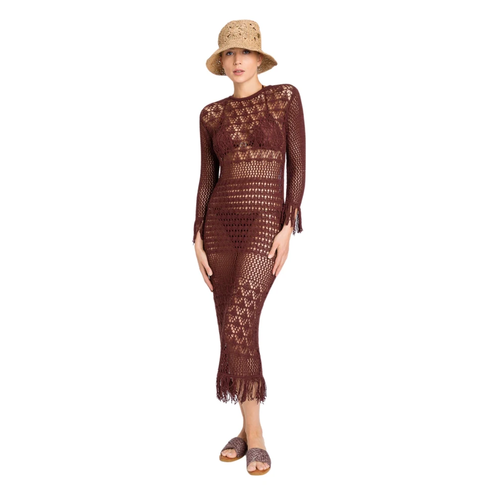 Twinset Knitted Dresses Brown Dames