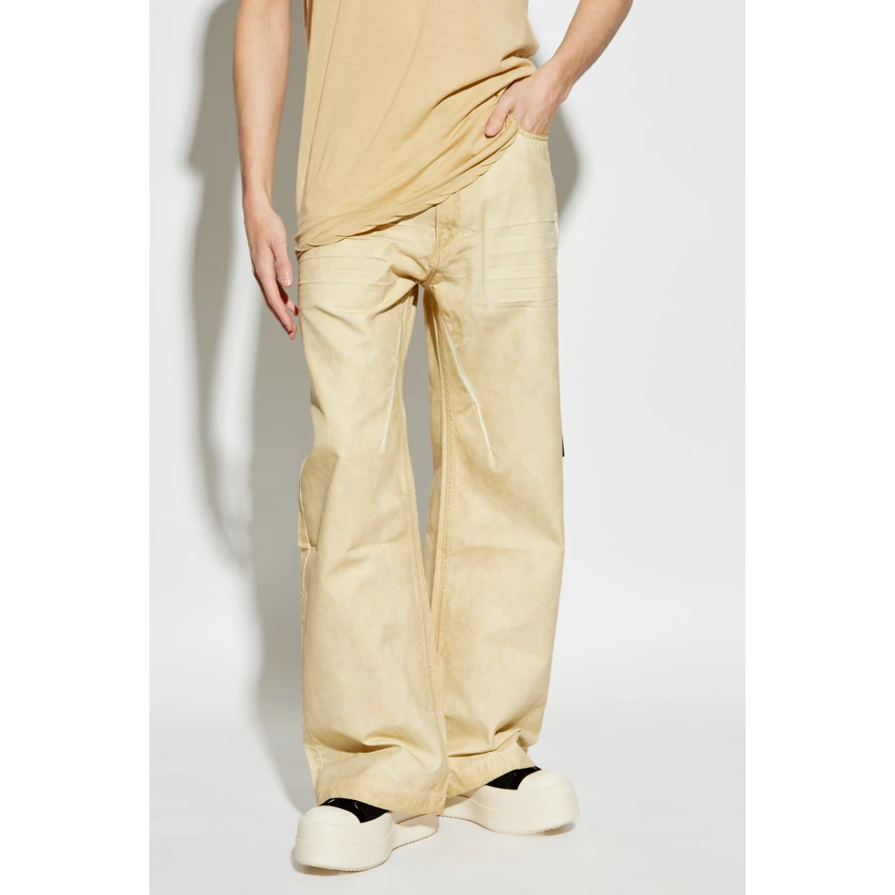 Rick Owens Straight Leg Jeans Beige Heren
