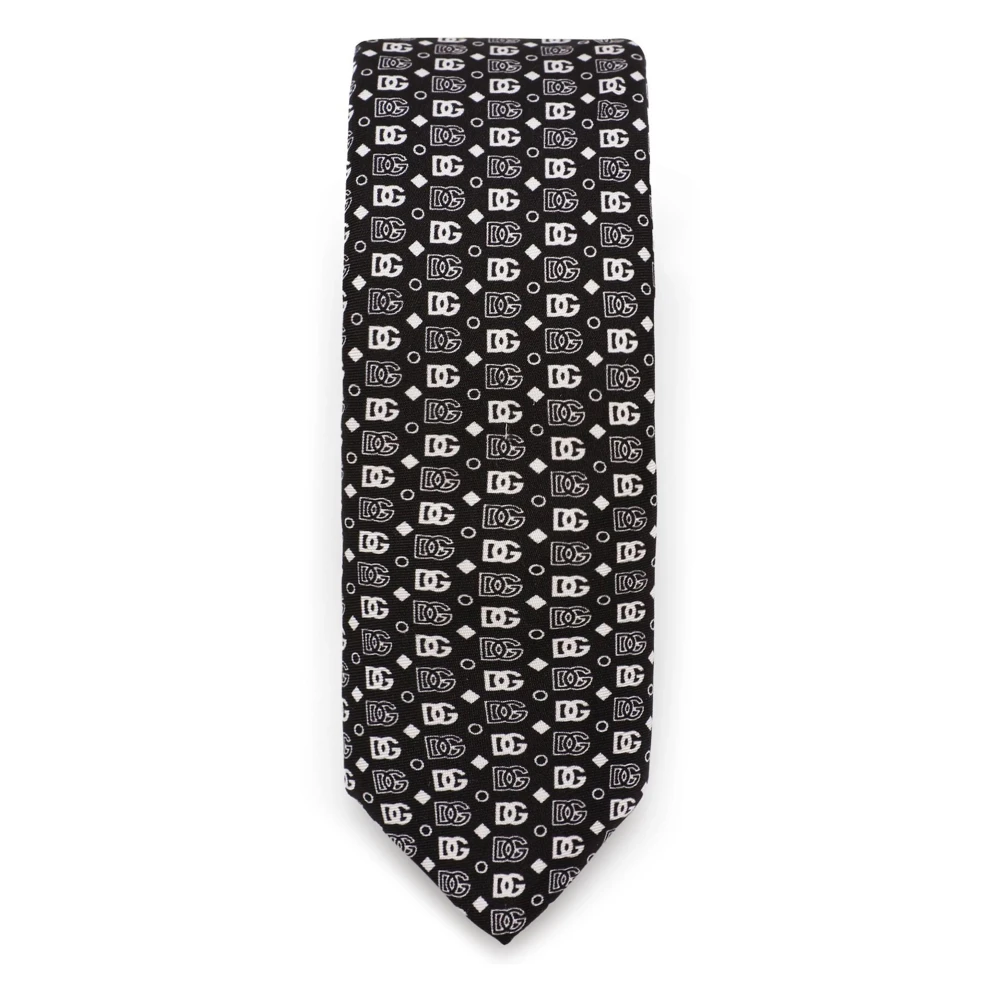 Dolce & Gabbana Zwarte Zijden Stropdassen Black Heren