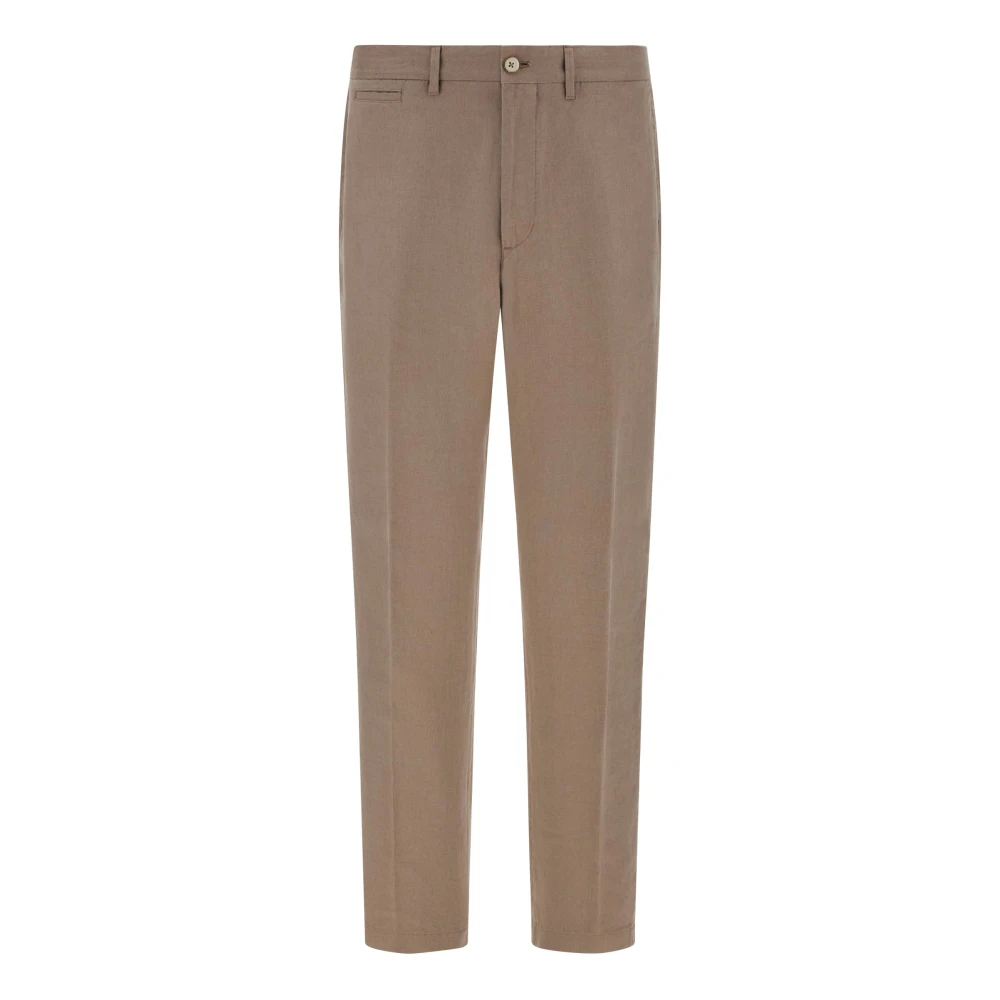 Boggi Milano Linnen Broek Beige Heren