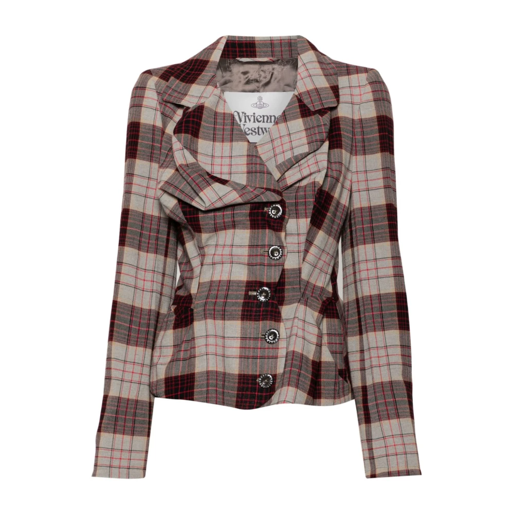 Vivienne Westwood Rode Geruite Patroon Jas Red Dames