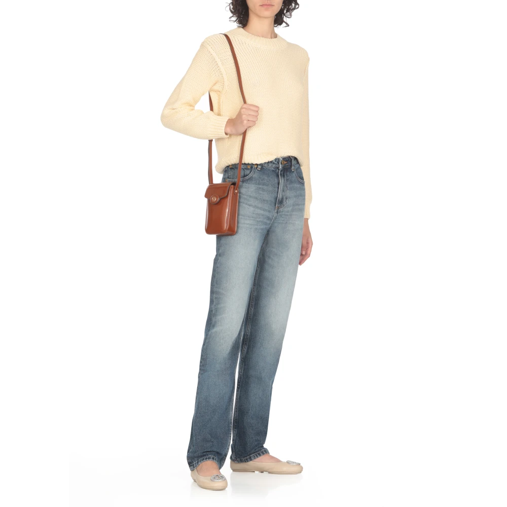 TORY BURCH Bruin Leren Telefoonhoesje Brown Dames