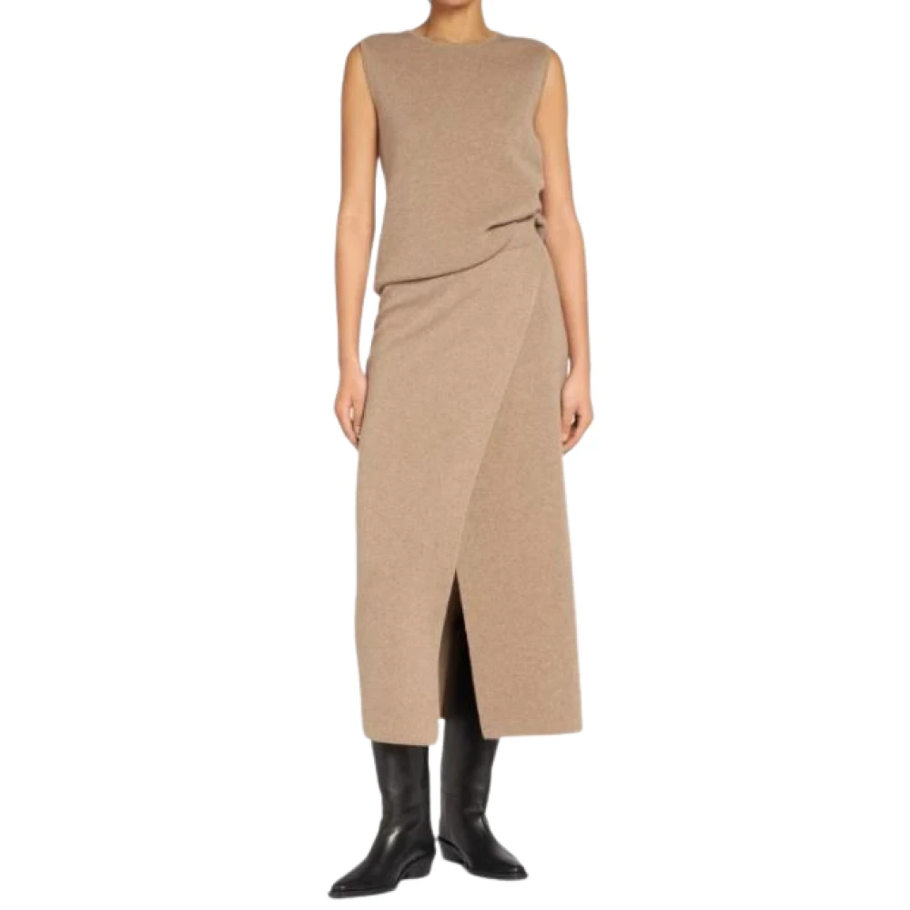 Max Mara Bruine Wol Kasjmier Mouwloze Top Brown Dames