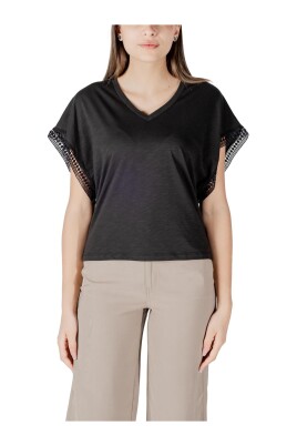 sort-v-neck-bomuld-top