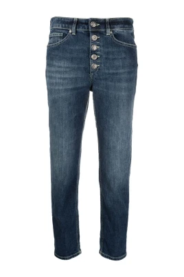 Högmidjade jeans med blekt effekt