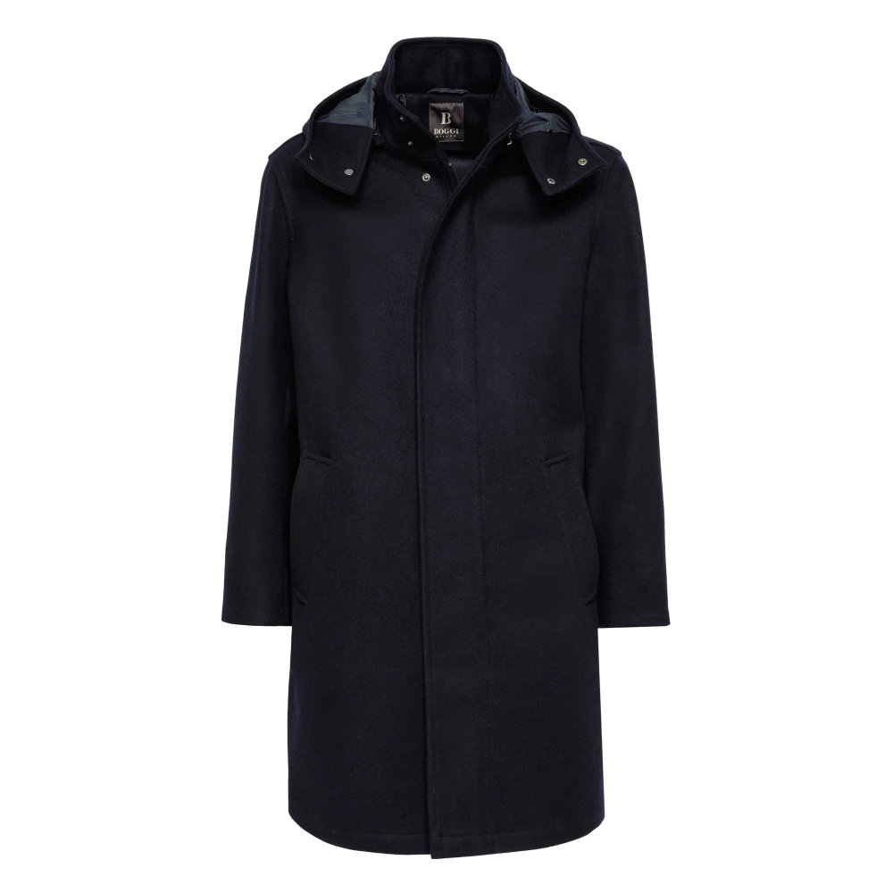 Boggi Milano Parka van Technische Wol Blue Heren