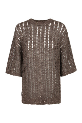 pull-en-tricot-marron-avec-paillettes