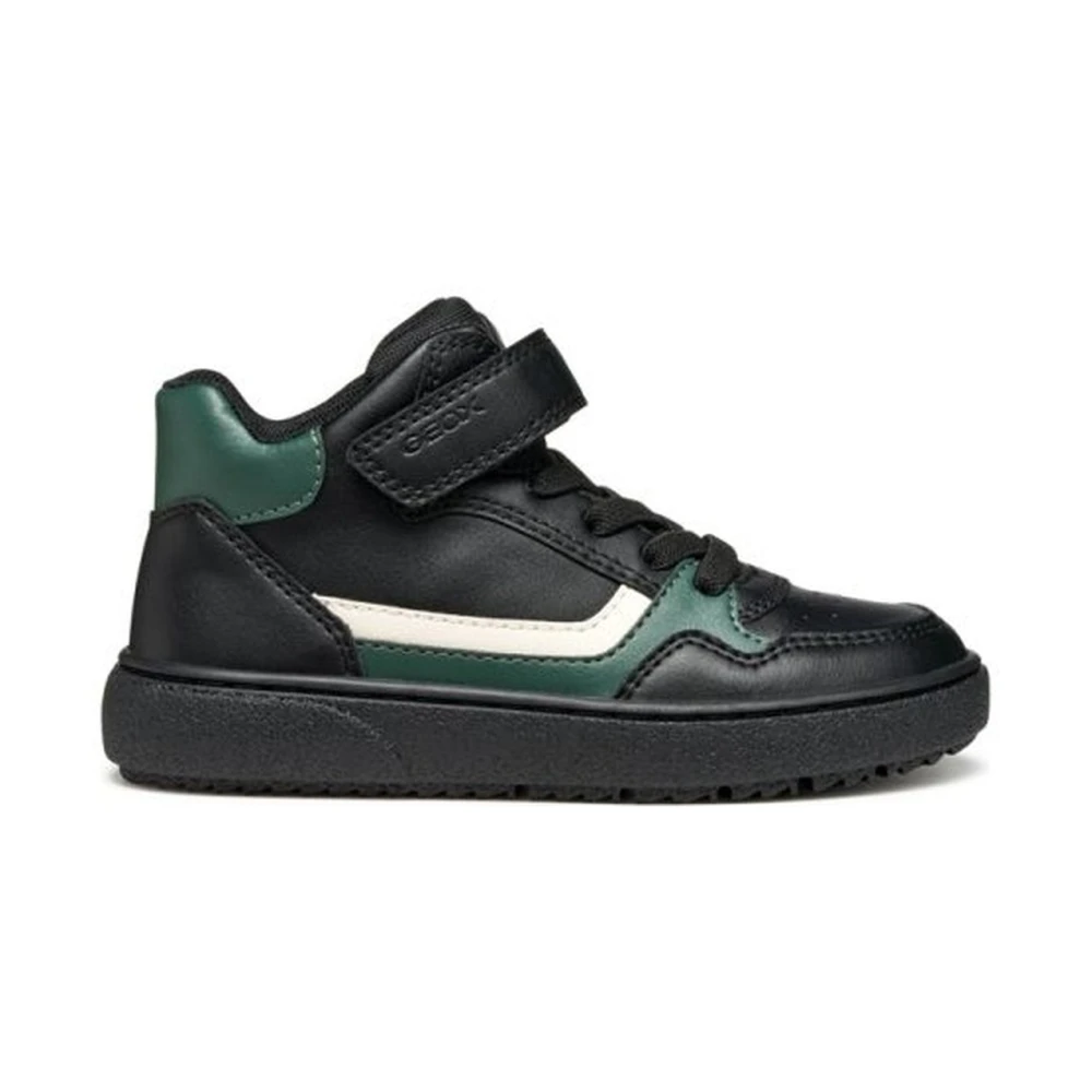 Geox Theleven High Top Trainers - Unisex - Kids Sneakers - Black - 28 Eu - Kids - Image 2