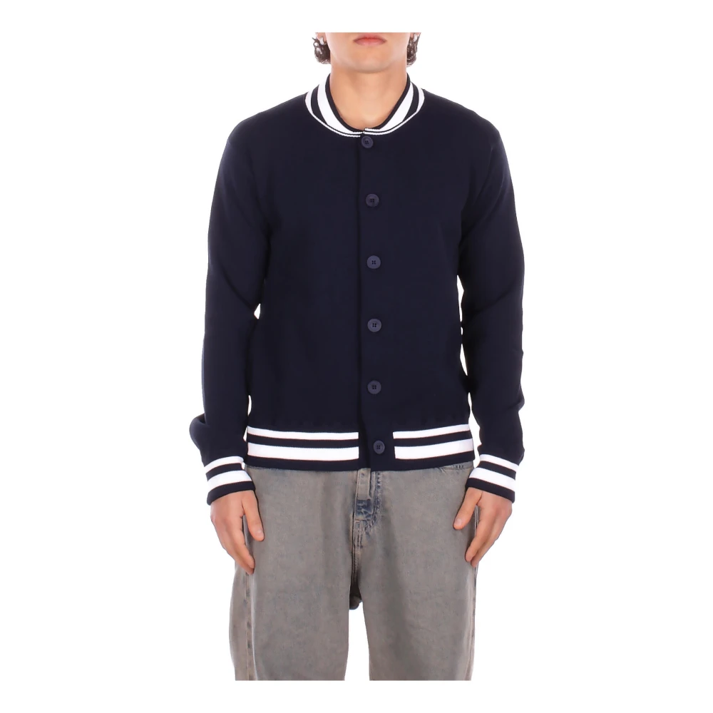 Alpha Studio Men's Blue Cardigans, M, Au5220n1028 Cardigan