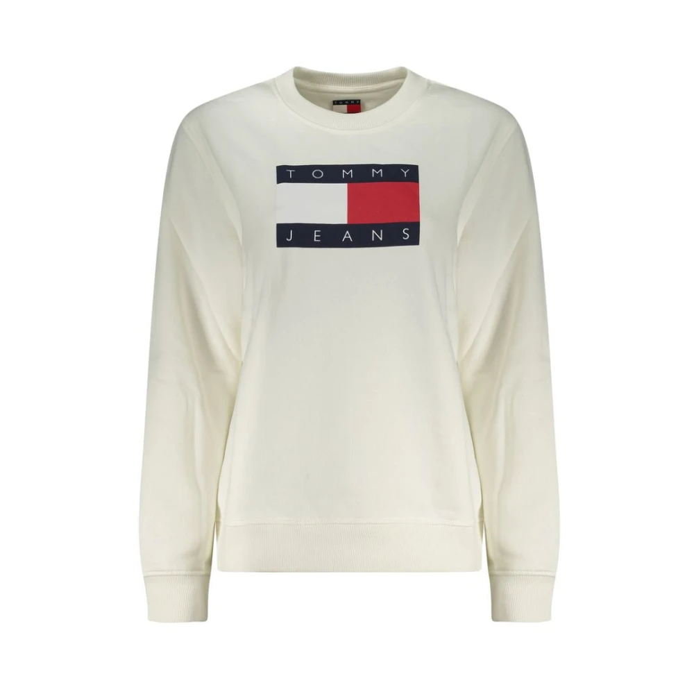 Tommy Hilfiger Women's White Sweatshirts, M, Bianco Cotton Sweatshirt