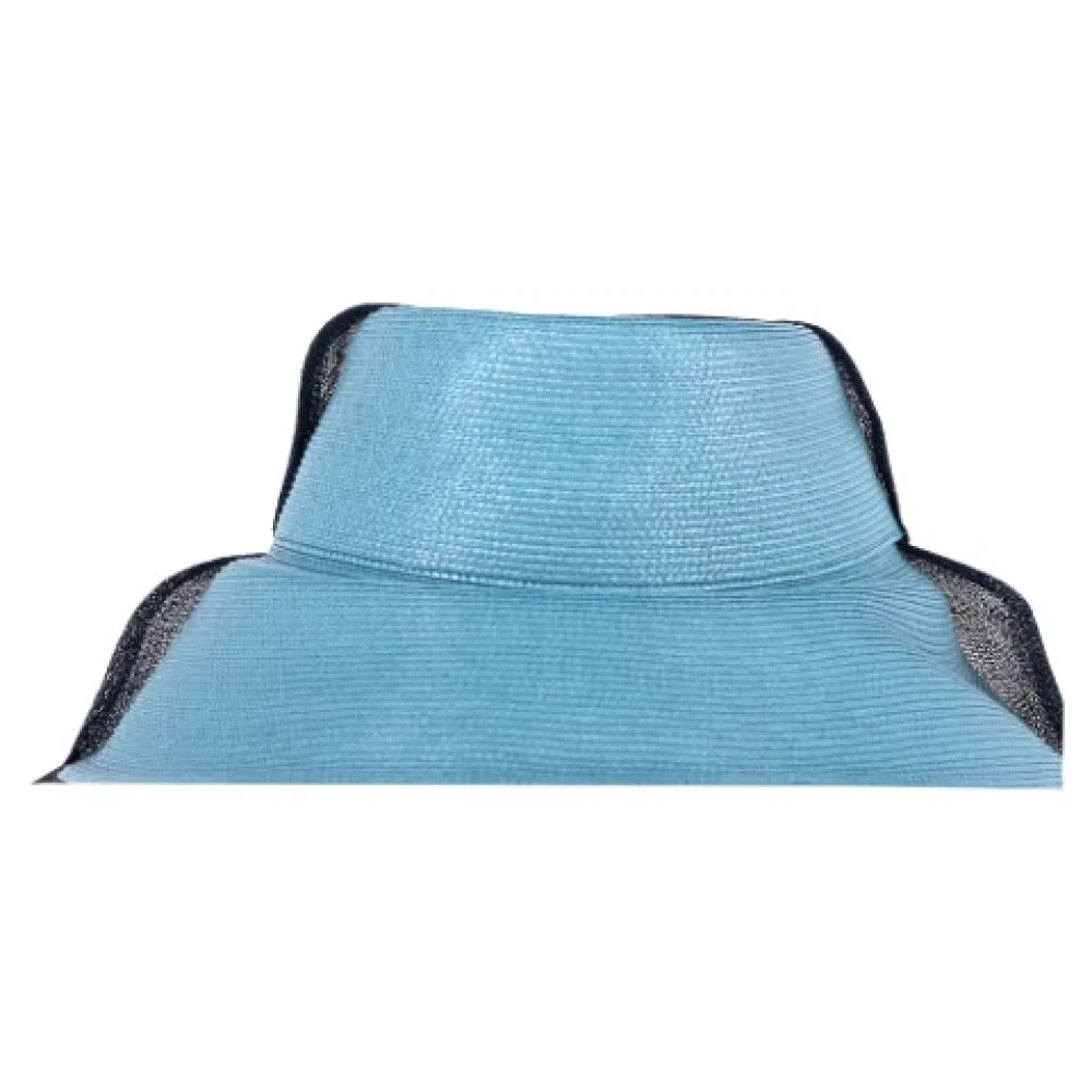 Dior Vintage Pre-owned Raffia hats Blue Dames
