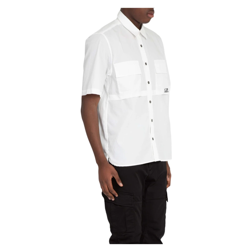 C.P. Company Ripstop Korte Mouw Shirt White Heren
