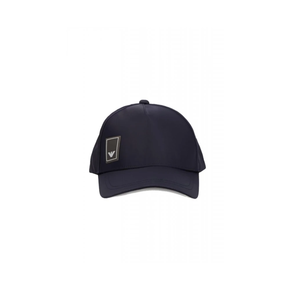 Emporio Armani Men's Blue Logo Baseball Cap - Hats & Caps - One Size - Accessories