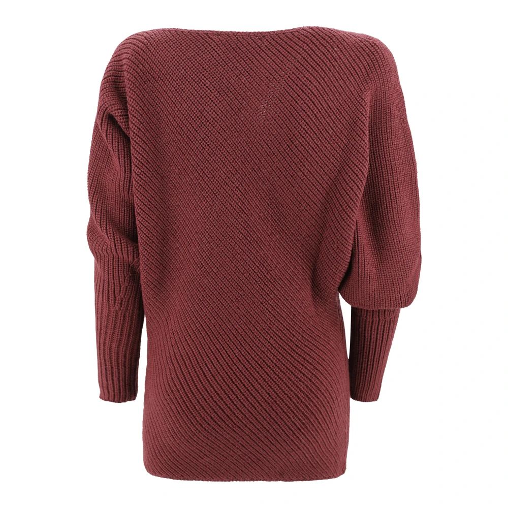 Philosophy di Lorenzo Serafini Chunky Ribbed Batwing Sweater Red Dames