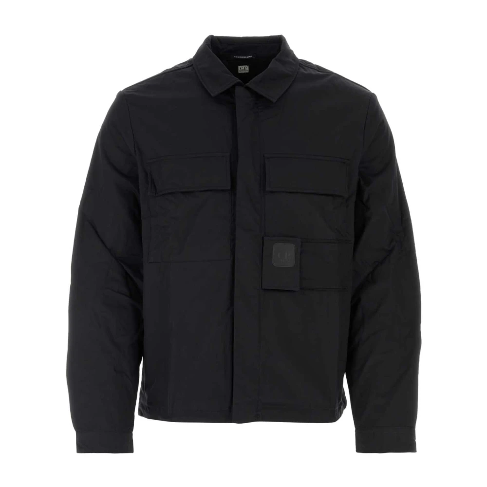 C.P. Company Zwarte katoenen jas Stijlvol en comfortabel Black Heren