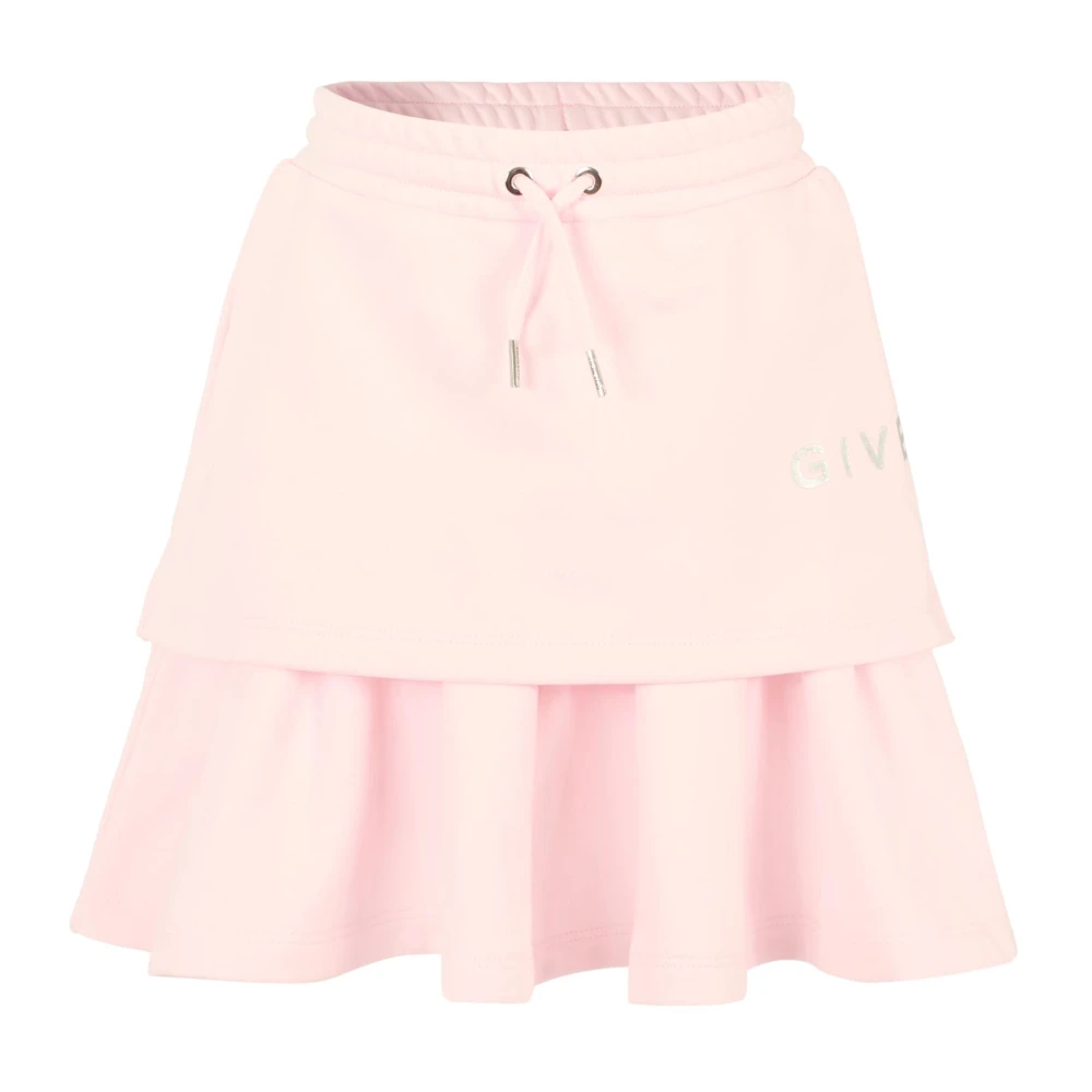 Givenchy Pink Casual Skirt With Metallic Logo - Female - Kids Skirts - 4 Y - Kids