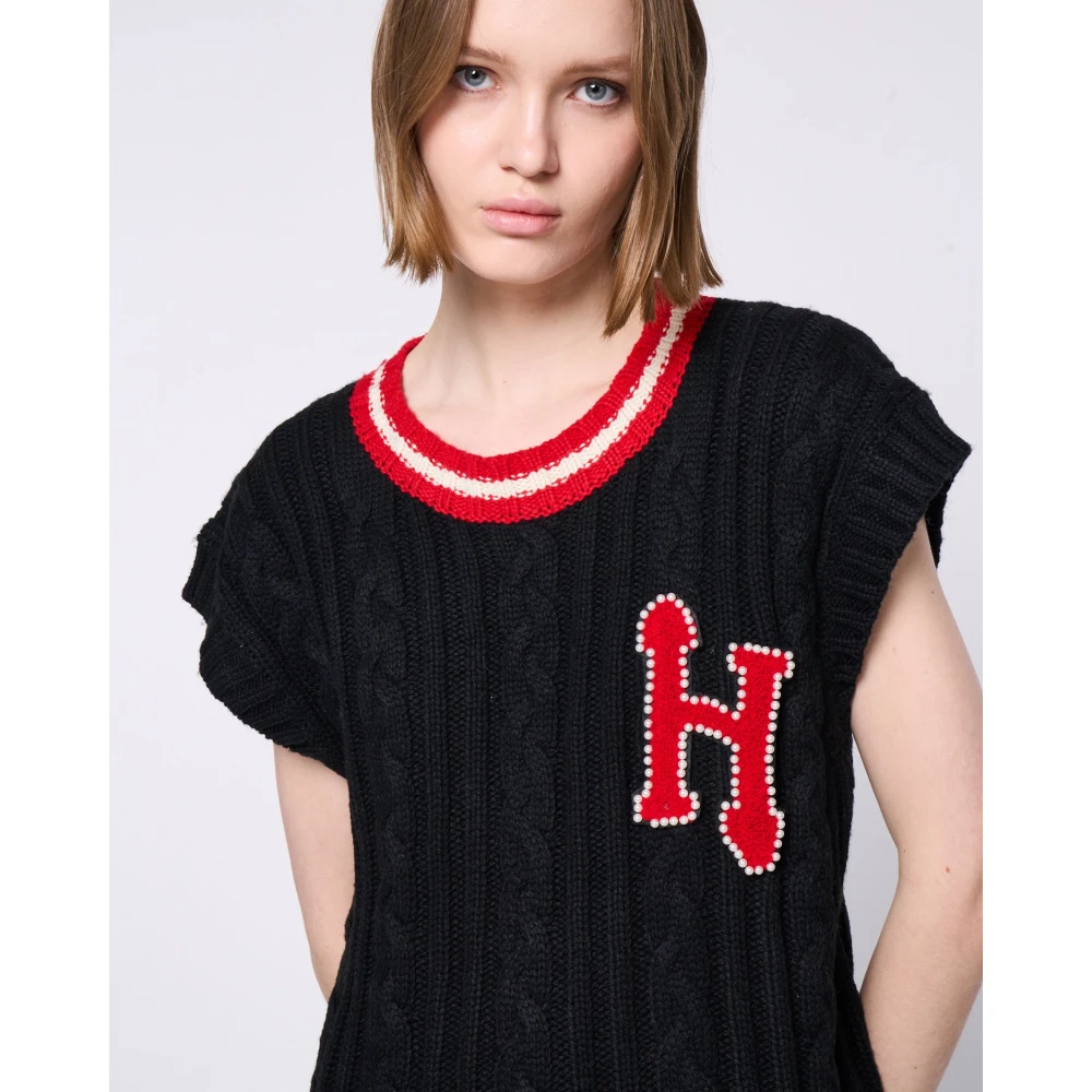 Silvian Heach Gebreid vest Black Dames