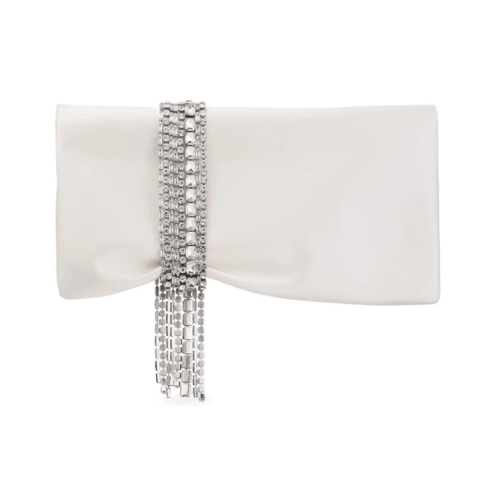 Jimmy Choo Kristalversierde Witte Omslagtas White Dames