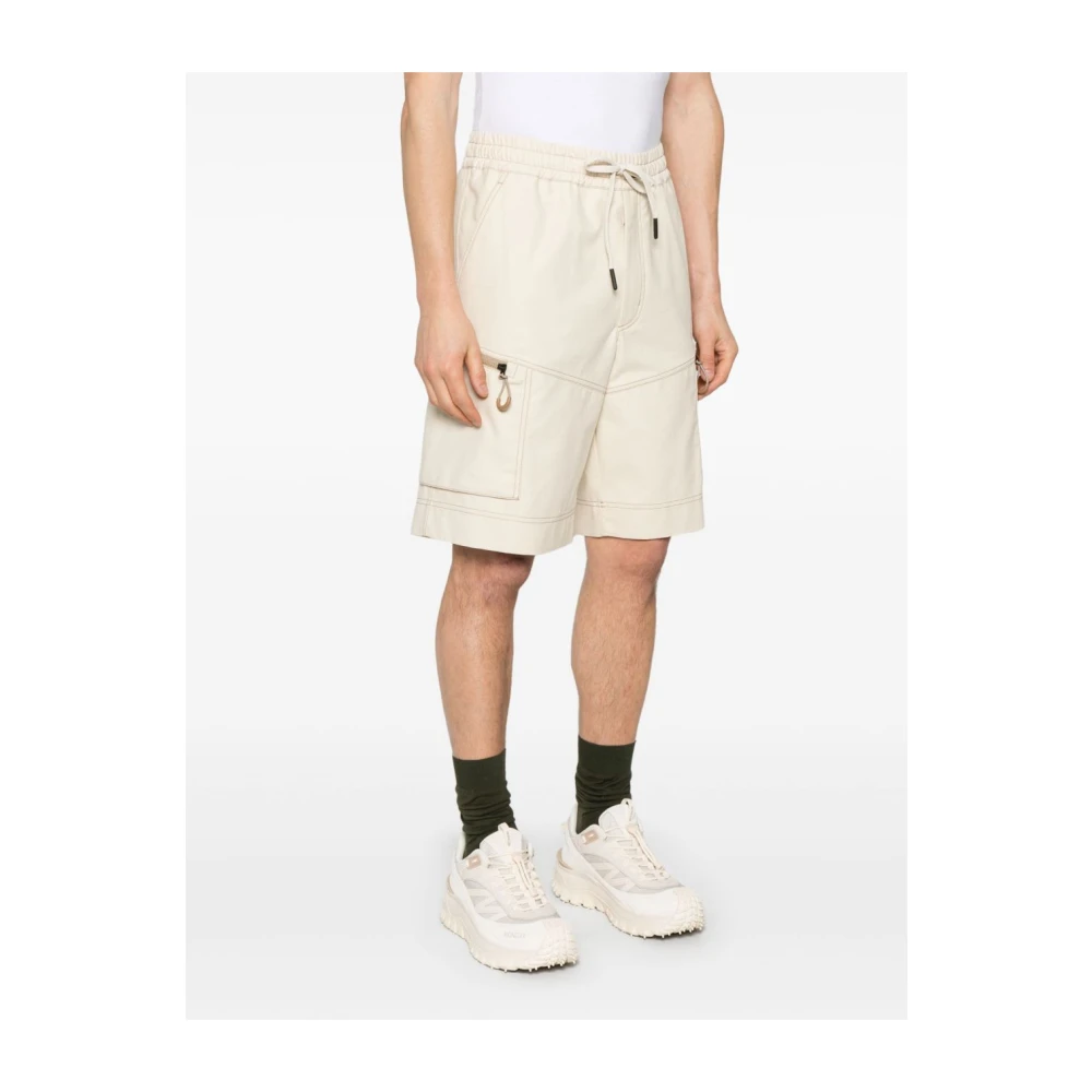 Moncler Cargo Shorts Wit White Heren