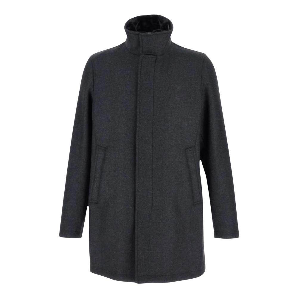 Herno Men's Gray Stylish Winter Coat For Large