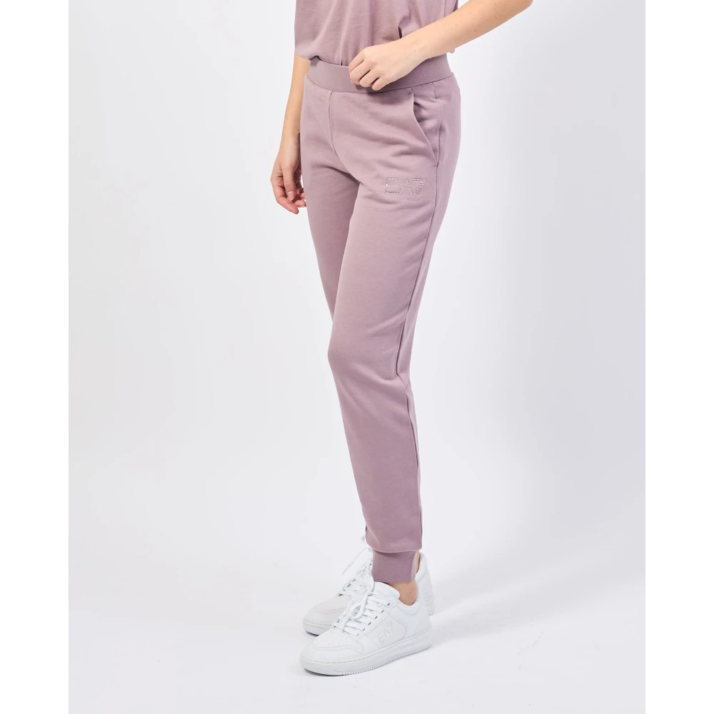 Emporio Armani Roze Sweatpants met elastische taille Pink Dames