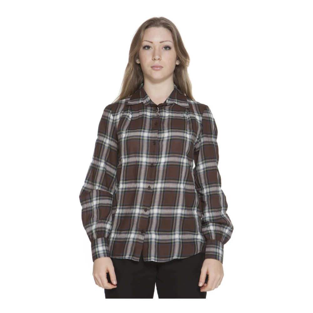 Gant Women's Brown Slim Long Sleeve Shirt Italian Collar
