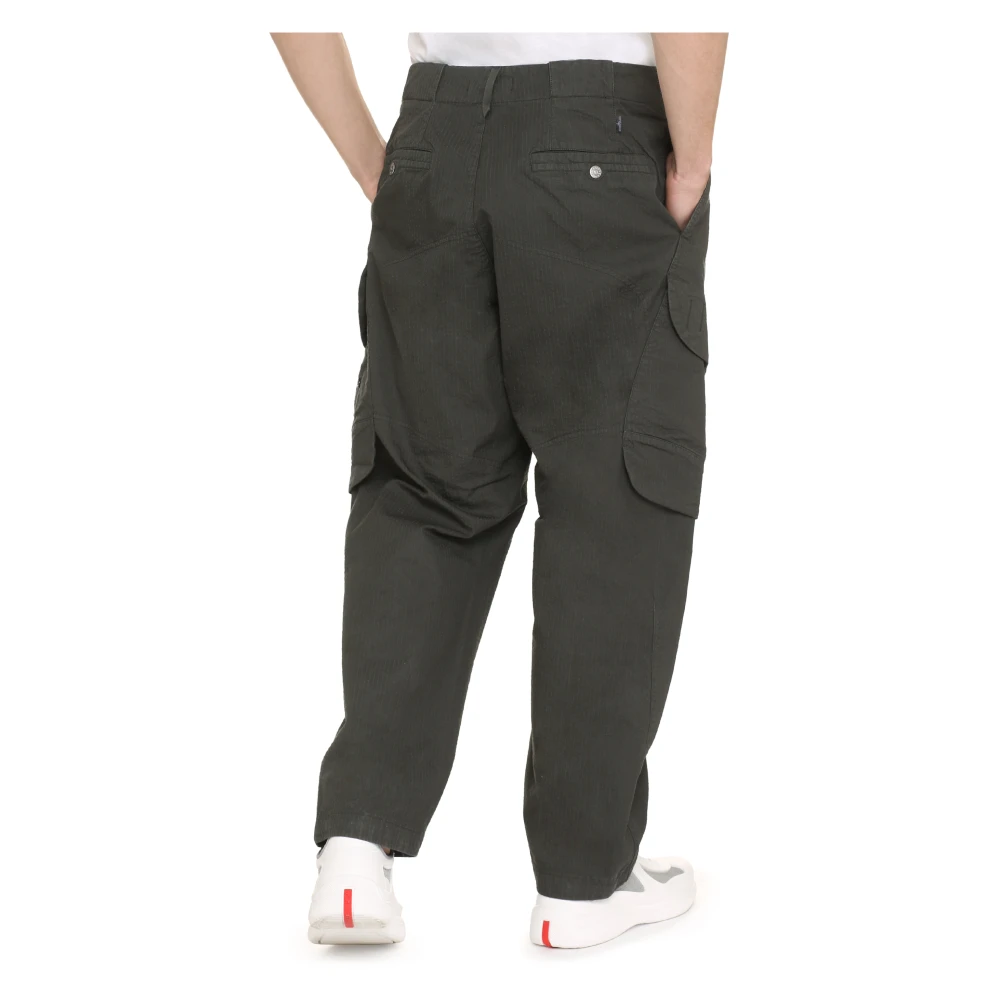 Stone Island Katoenen broek met meerdere zakken Green Heren