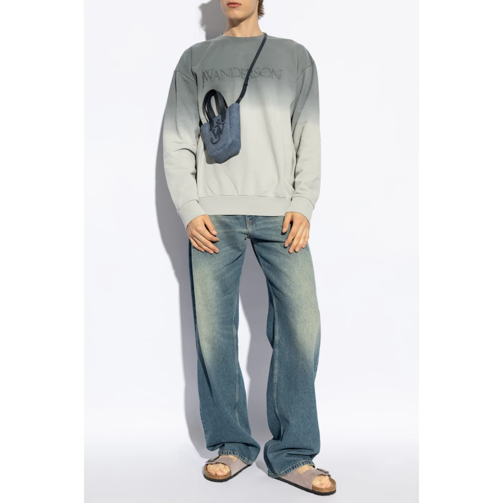 JW Anderson Sweatshirt met geborduurd logo Gray Heren