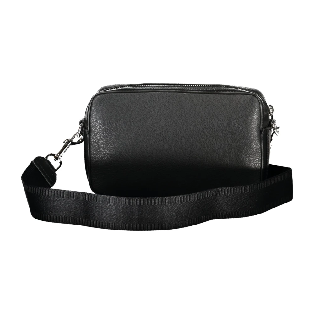 Tommy Hilfiger Zwarte Schoudertas met Ritssluiting Black Dames