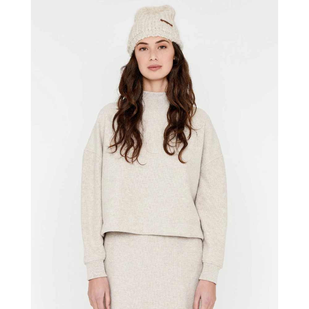 Moscow Stijlvolle Sweatshirt Darn Beige Dames