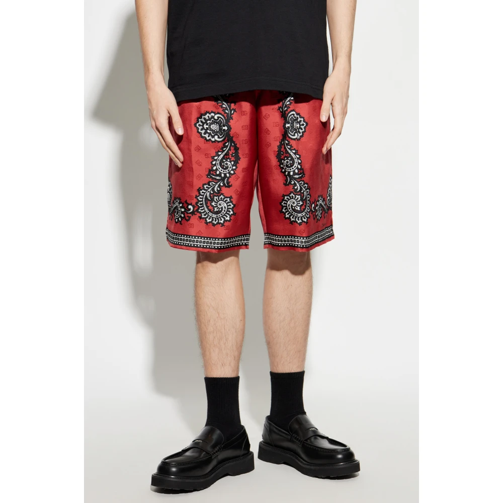 Dolce & Gabbana Zijden shorts Red Heren