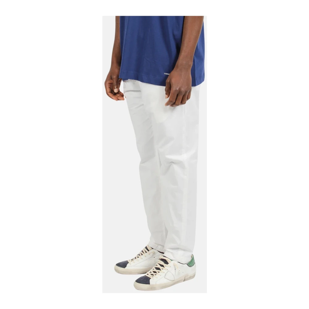 White Sand Katoenen gabardine broek met elastische tailleband White Heren