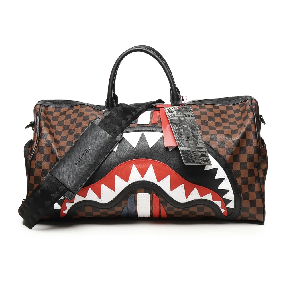 Sprayground Unisex Brown Weekend Bags, One Size, Backpack With Metal Zip Pocket