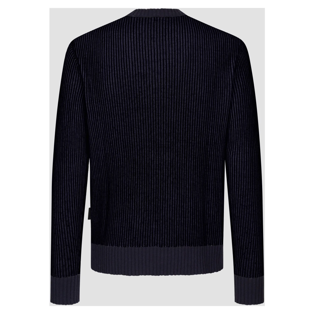 add Trui IN Dubbele Zijden RIB Blue Heren