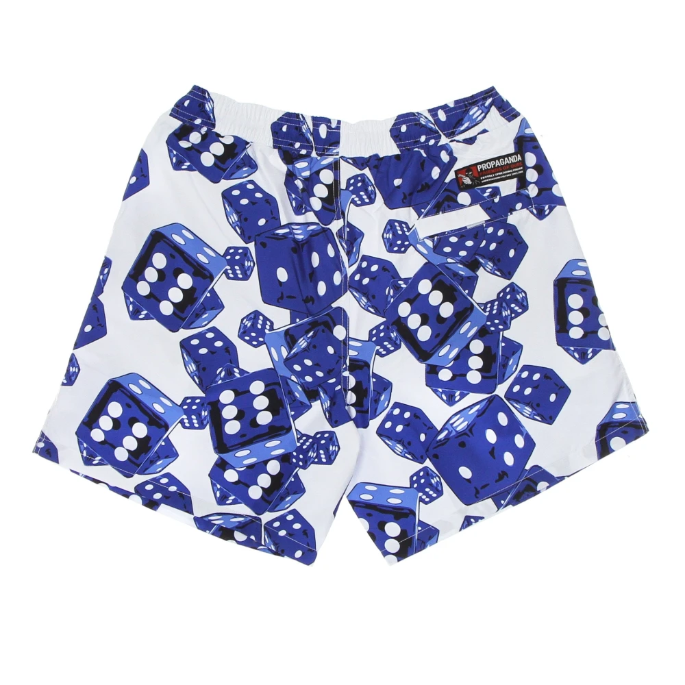 Propaganda Blauw Witte Zwembroek Met Print Multicolor Heren