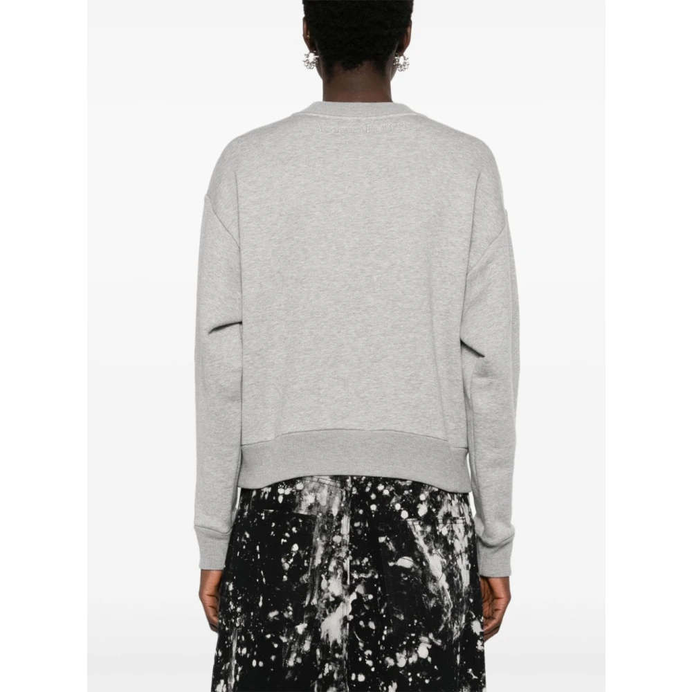 alexander mcqueen Grijze Sweater met Cut-Out Details Gray Dames