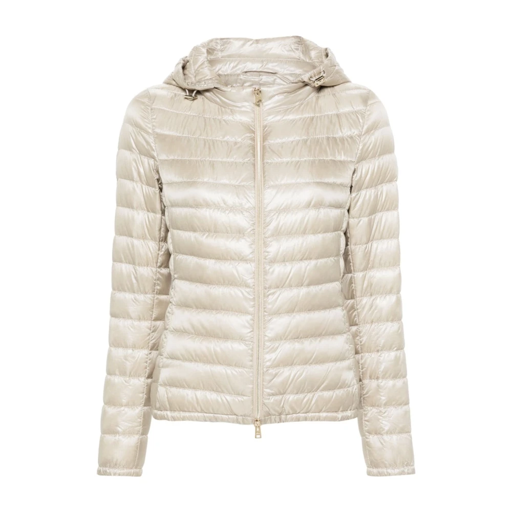 Herno Beige Gewatteerde Jas met Afneembare Capuchon Beige Dames