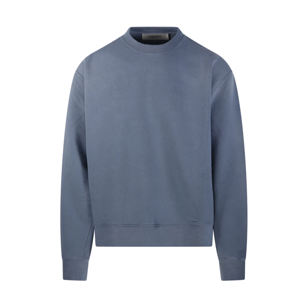Golden Goose Women's Blue Sweatshirts, L, Boxi Sweatshirt Logo Patch