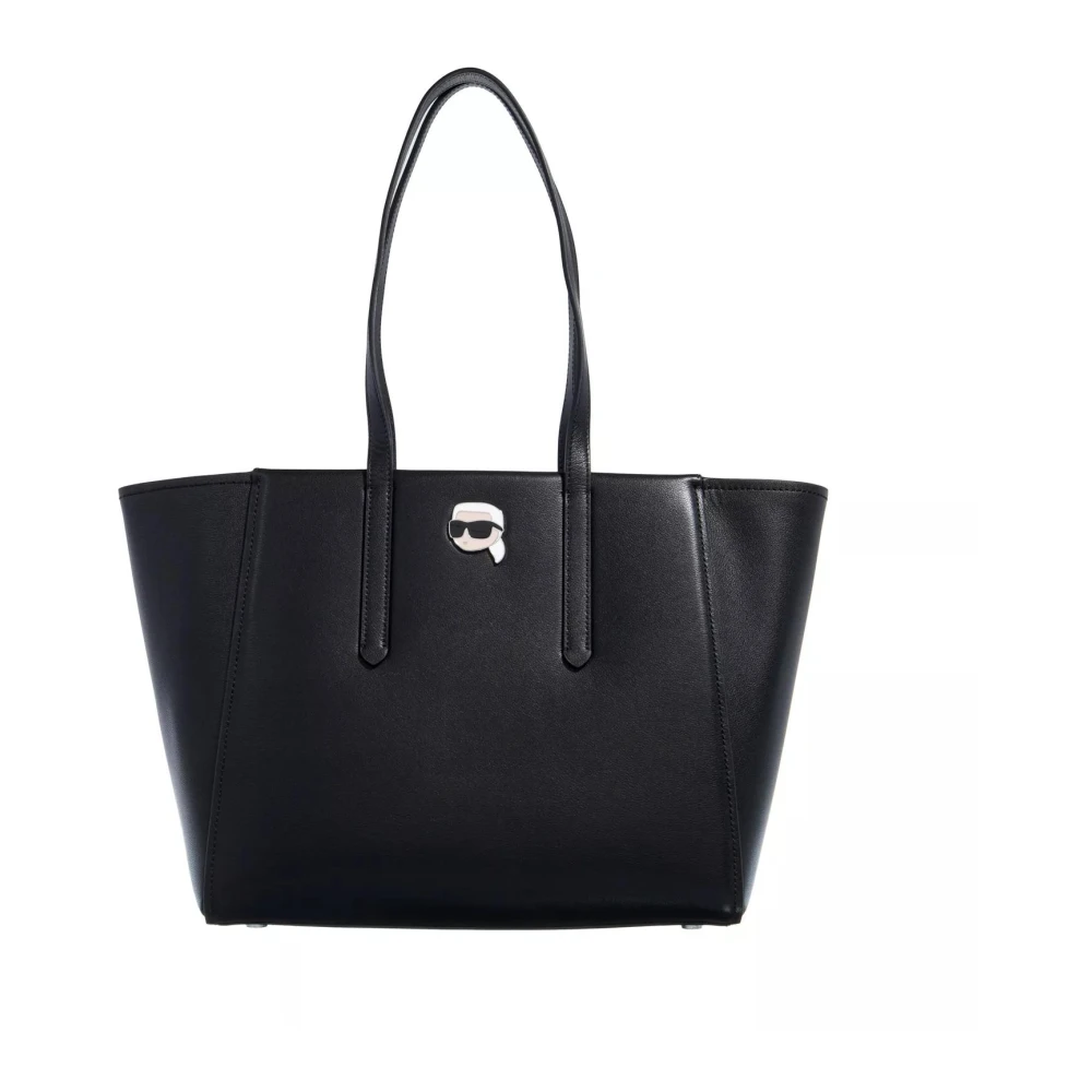 Karl Lagerfeld Iconische Leren Tote Tas Zwart Black Dames