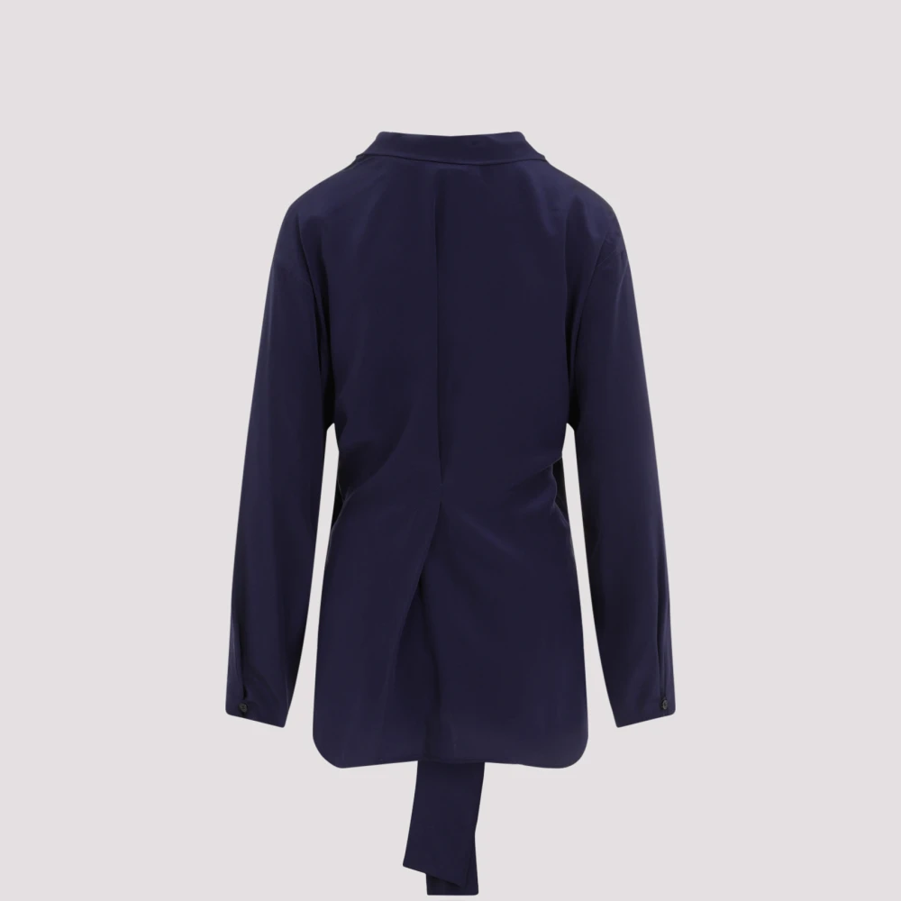 Victoria Beckham Elegante Blauwe Zijden Shirt Blue Dames