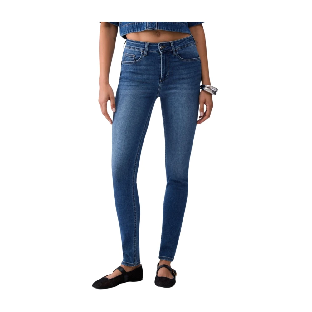 Liu Jo Vrouw Blauw Jeans Dames, W28, Katoen, High-Rise Skinny Jeans