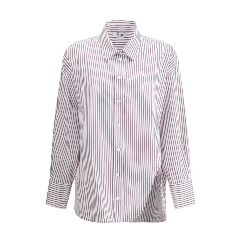 The Attico Gestreepte katoenen shirt met bellenmouwen Multicolor Dames