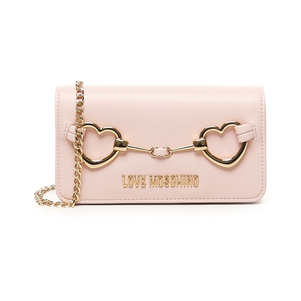 Love Moschino Roze Portemonnee met Hartdecoratie Pink Dames